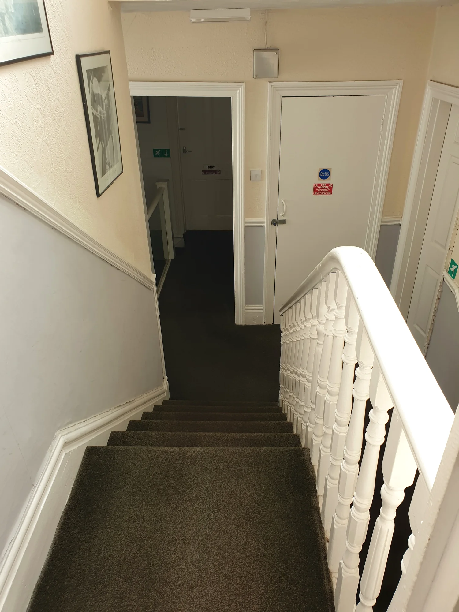 Interior staircase and landing at Sutherland Guest House